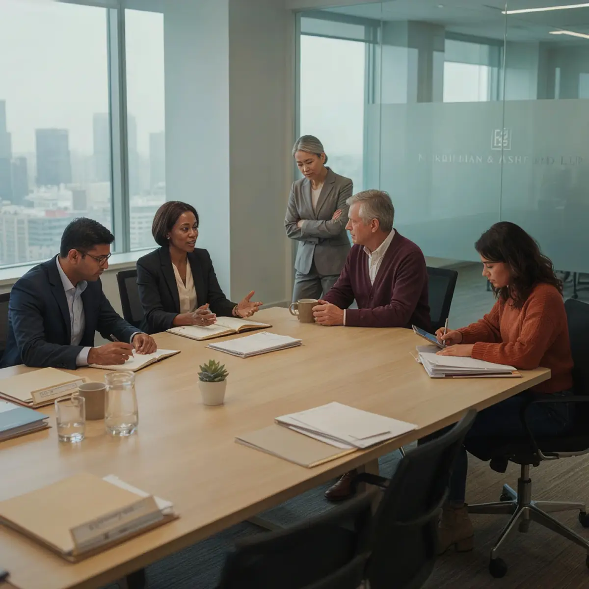 Reunião em escritório de advocacia